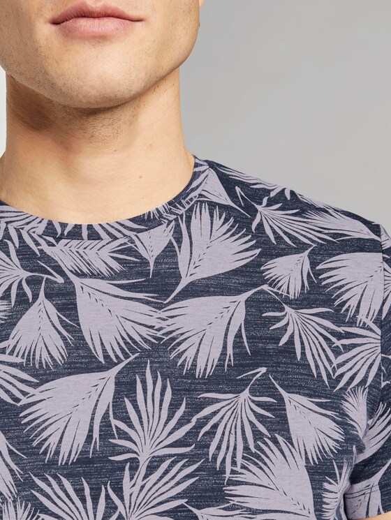 T-Shirt mit Allover-Print - Männer - dark blue palm leaf design T-Shirt mit Allover-Print - Männer - dark blue palm leaf design - 9 - TOM TAILOR