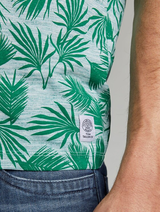 T-Shirt mit Allover-Print - Männer - green small palm leaf design T-Shirt mit Allover-Print - Männer - green small palm leaf design - 10 - TOM TAILOR