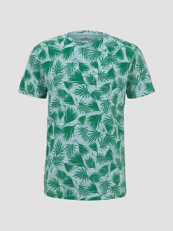 T-Shirt mit Allover-Print - Männer - green small palm leaf design T-Shirt mit Allover-Print - Männer - green small palm leaf design - 7 - TOM TAILOR