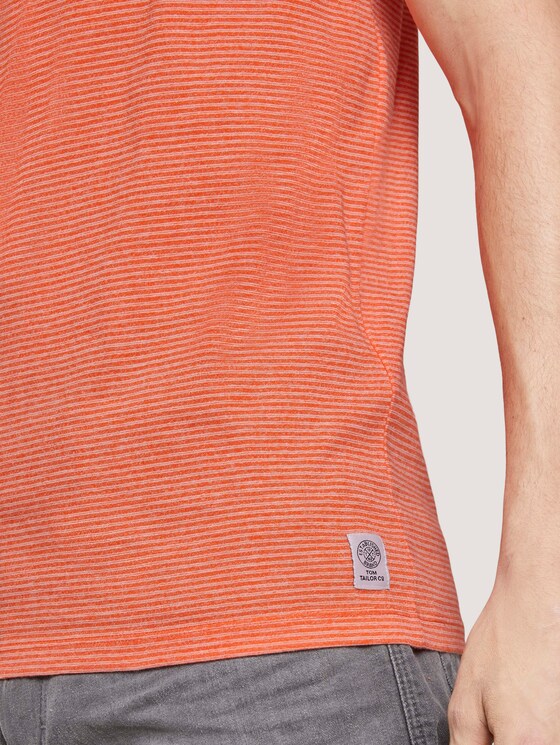Gestreiftes T-Shirt mit Brusttasche - Männer - orange mocktwist stripe Gestreiftes T-Shirt mit Brusttasche - Männer - orange mocktwist stripe - 10 - TOM TAILOR
