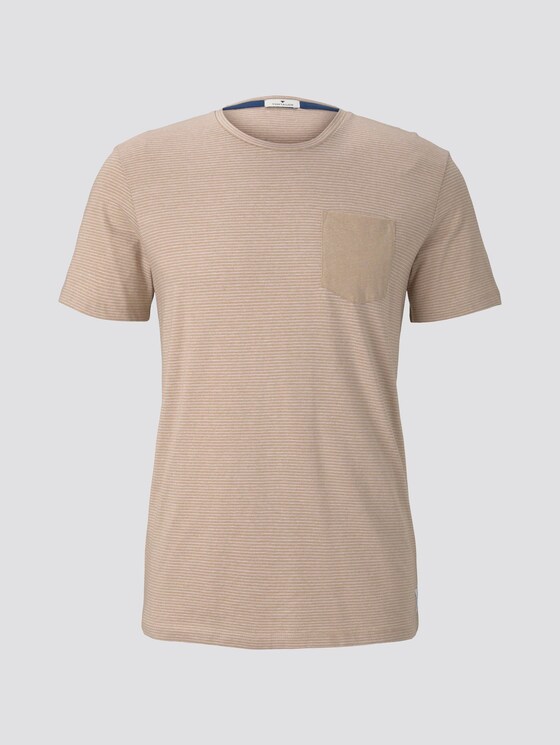 Gestreiftes T-Shirt mit Brusttasche - Männer - sandy mocktwist stripe Gestreiftes T-Shirt mit Brusttasche - Männer - sandy mocktwist stripe - 7 - TOM TAILOR