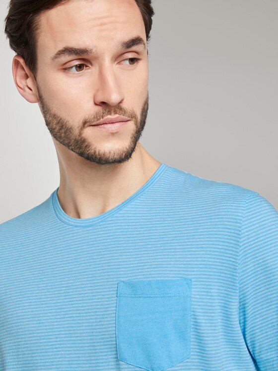 Gestreiftes T-Shirt mit Brusttasche - Männer - teal mocktwist stripe Gestreiftes T-Shirt mit Brusttasche - Männer - teal mocktwist stripe - 9 - TOM TAILOR