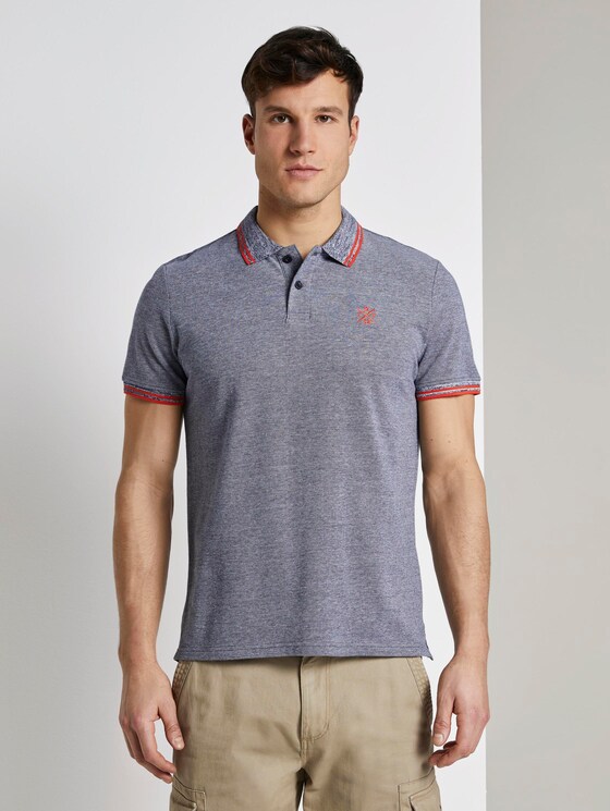 Poloshirt in Two-Tone Optik - Männer - navy two tone pique Poloshirt in Two-Tone Optik - Männer - navy two tone pique - 1 - TOM TAILOR