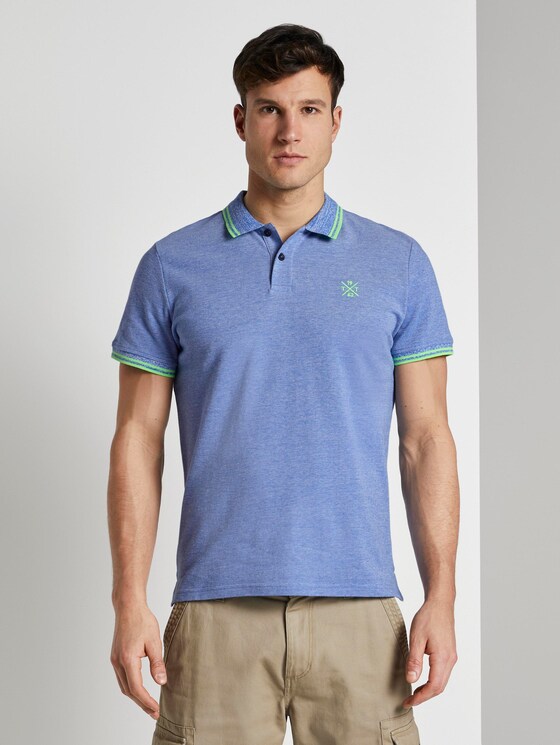 Poloshirt in Two-Tone Optik - Männer - blue two tone pique Poloshirt in Two-Tone Optik - Männer - blue two tone pique - 1 - TOM TAILOR