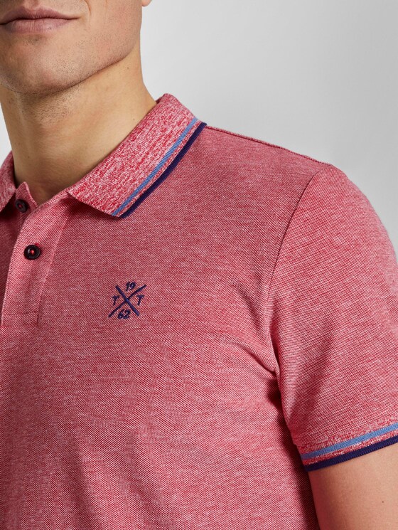 Poloshirt in Two-Tone Optik - Männer - red two tone pique Poloshirt in Two-Tone Optik - Männer - red two tone pique - 9 - TOM TAILOR
