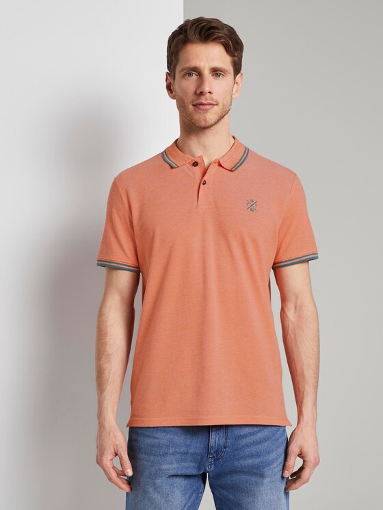 Poloshirt in Two-Tone Optik - Männer - orange two tone pique Poloshirt in Two-Tone Optik - Männer - orange two tone pique - 1 - TOM TAILOR