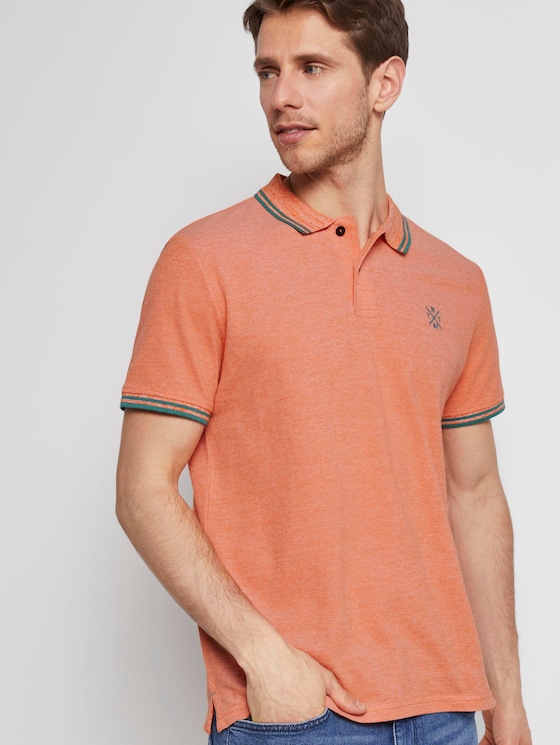 Poloshirt in Two-Tone Optik - Männer - orange two tone pique Poloshirt in Two-Tone Optik - Männer - orange two tone pique - 5 - TOM TAILOR