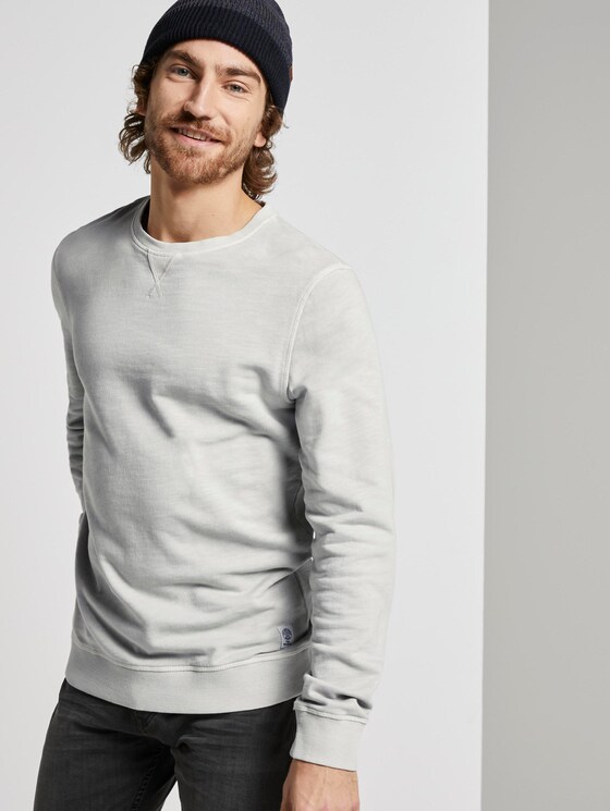 simple sweatshirt - Men - Silver Grey simple sweatshirt - Men - Silver Grey - 5 - TOM TAILOR