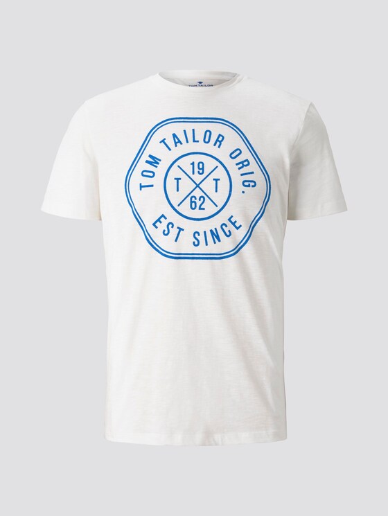 T-Shirt mit Print - Männer - Off White T-Shirt mit Print - Männer - Off White - 7 - TOM TAILOR