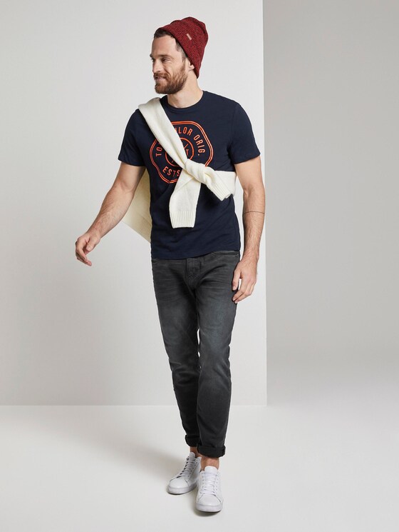 T-shirt with a print - Men - Sky Captain Blue T-shirt with a print - Men - Sky Captain Blue - 3 - TOM TAILOR