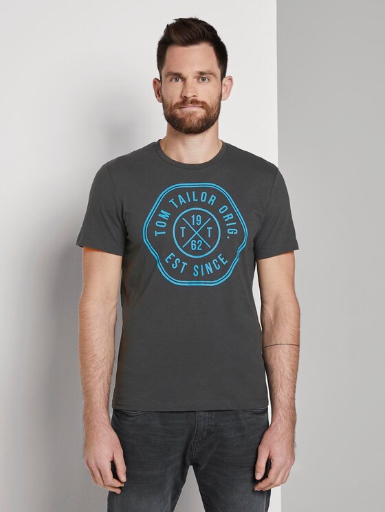 T-Shirt mit Print - Männer - Tarmac Grey T-Shirt mit Print - Männer - Tarmac Grey - 1 - TOM TAILOR