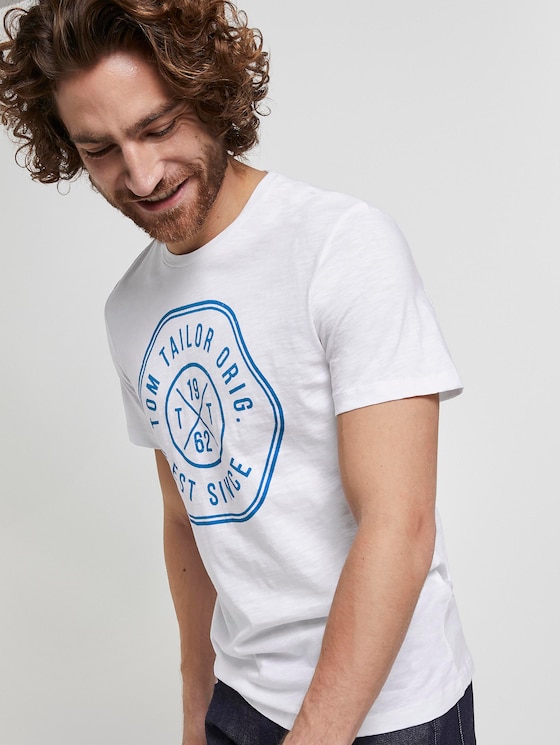 T-Shirt mit Print - Männer - White T-Shirt mit Print - Männer - White - 5 - TOM TAILOR