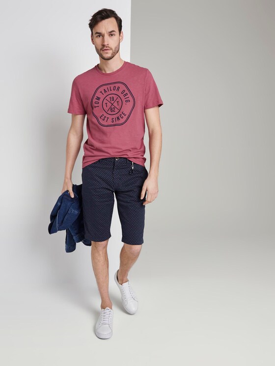 T-Shirt mit Print - Männer - wine rose pink T-Shirt mit Print - Männer - wine rose pink - 3 - TOM TAILOR