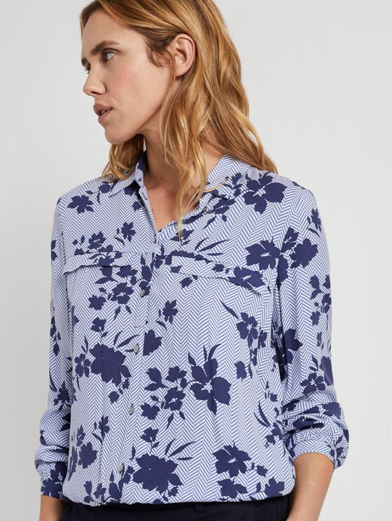 Bluse mit Blumen-Print - Frauen - blue navy floral design Bluse mit Blumen-Print - Frauen - blue navy floral design - 5 - TOM TAILOR