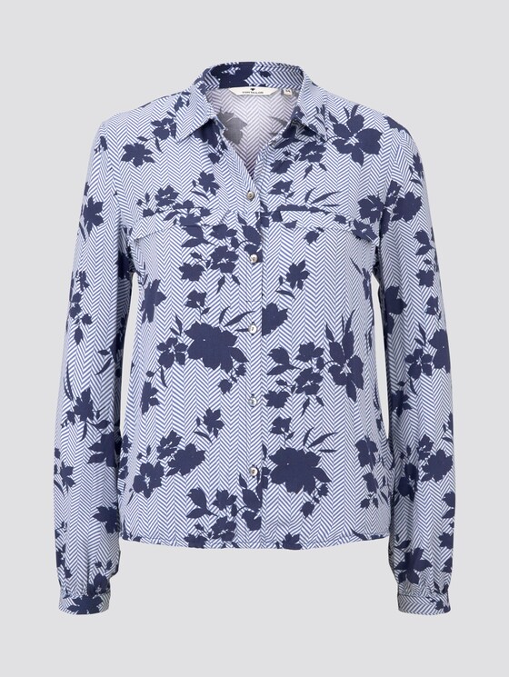 Bluse mit Blumen-Print - Frauen - blue navy floral design Bluse mit Blumen-Print - Frauen - blue navy floral design - 7 - TOM TAILOR
