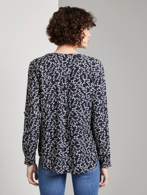 Bluse mit Blumenmuster - Frauen - navy flowery design Bluse mit Blumenmuster - Frauen - navy flowery design - 2 - TOM TAILOR
