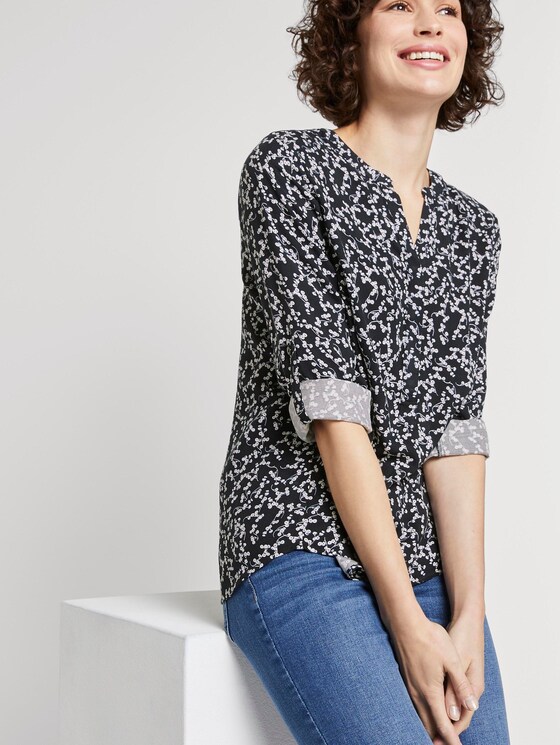 Bluse mit Blumenmuster - Frauen - navy flowery design Bluse mit Blumenmuster - Frauen - navy flowery design - 5 - TOM TAILOR