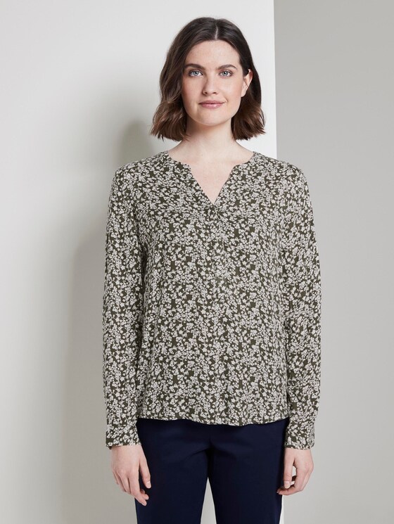 Bluse mit Blumenmuster - Frauen - khaki offwhite floral design Bluse mit Blumenmuster - Frauen - khaki offwhite floral design - 1 - TOM TAILOR