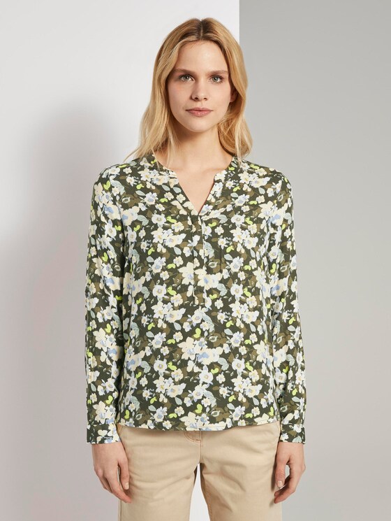 Bluse mit Blumenmuster - Frauen - small khaki floral design Bluse mit Blumenmuster - Frauen - small khaki floral design - 1 - TOM TAILOR