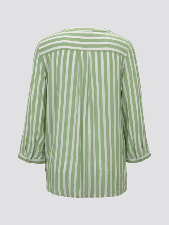 Striped blouse with pockets - Women - green white vertical stripe Striped blouse with pockets - Women - green white vertical stripe - 8 - TOM TAILOR