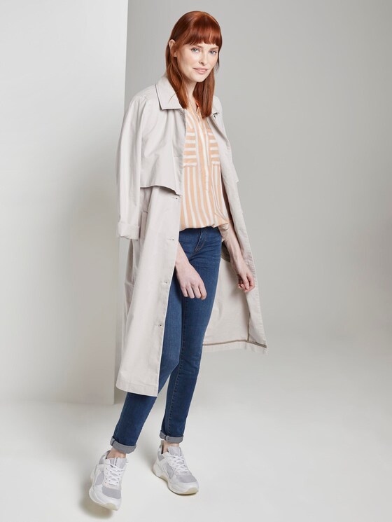 Gestreifte Bluse mit Taschen - Frauen - beige offwhite vertical stripe Gestreifte Bluse mit Taschen - Frauen - beige offwhite vertical stripe - 3 - TOM TAILOR