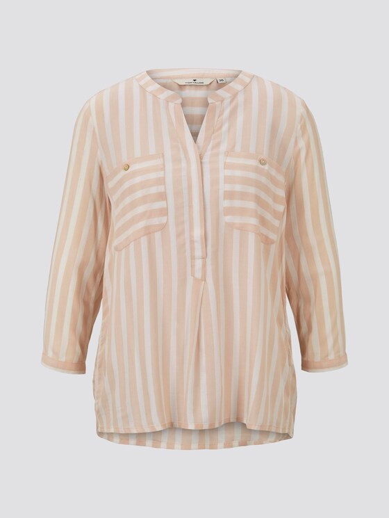 Gestreifte Bluse mit Taschen - Frauen - beige offwhite vertical stripe Gestreifte Bluse mit Taschen - Frauen - beige offwhite vertical stripe - 7 - TOM TAILOR