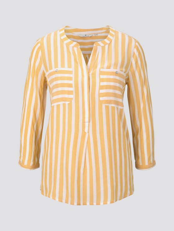 Gestreifte Bluse mit Taschen - Frauen - yellow white vertical stripe Gestreifte Bluse mit Taschen - Frauen - yellow white vertical stripe - 7 - TOM TAILOR