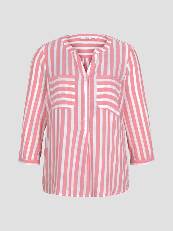 Gestreifte Bluse mit Taschen - Frauen - peach offwhite vertical stripe Gestreifte Bluse mit Taschen - Frauen - peach offwhite vertical stripe - 7 - TOM TAILOR