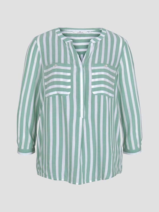 Gestreifte Bluse mit Taschen - Frauen - green offwhite vertical stripe Gestreifte Bluse mit Taschen - Frauen - green offwhite vertical stripe - 7 - TOM TAILOR