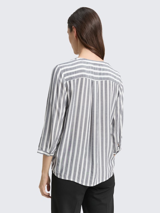 Gestreifte Bluse mit Taschen von Women, offwhite navy vertical stripe
