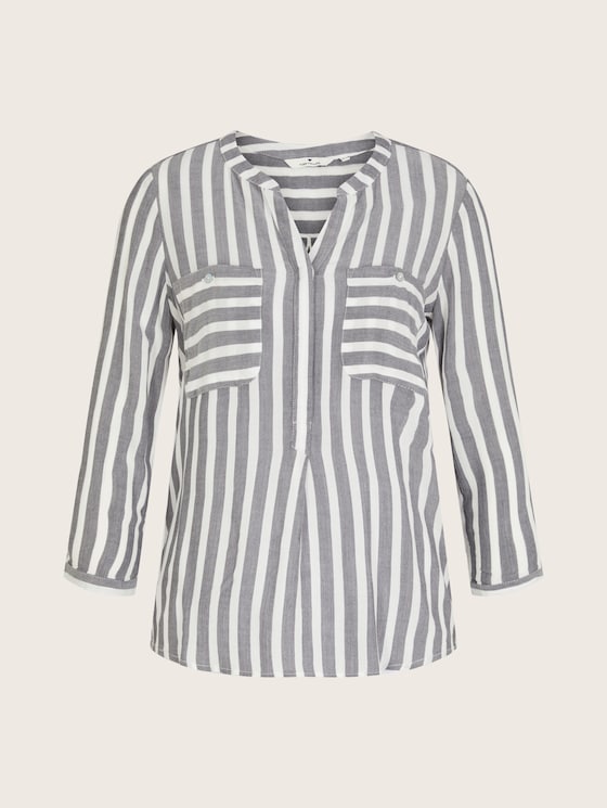 Gestreifte Bluse mit Taschen - Frauen - offwhite navy vertical stripe Gestreifte Bluse mit Taschen - Frauen - offwhite navy vertical stripe - 7 - TOM TAILOR