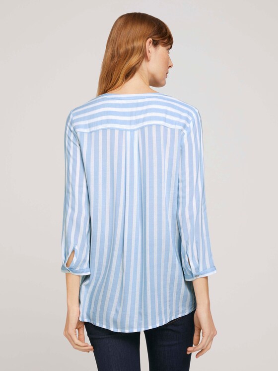 Gestreifte Bluse mit Taschen - Frauen - chambre white vertical stripe Gestreifte Bluse mit Taschen - Frauen - chambre white vertical stripe - 2 - TOM TAILOR