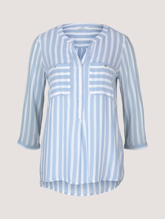 Gestreifte Bluse mit Taschen - Frauen - chambre white vertical stripe Gestreifte Bluse mit Taschen - Frauen - chambre white vertical stripe - 7 - TOM TAILOR