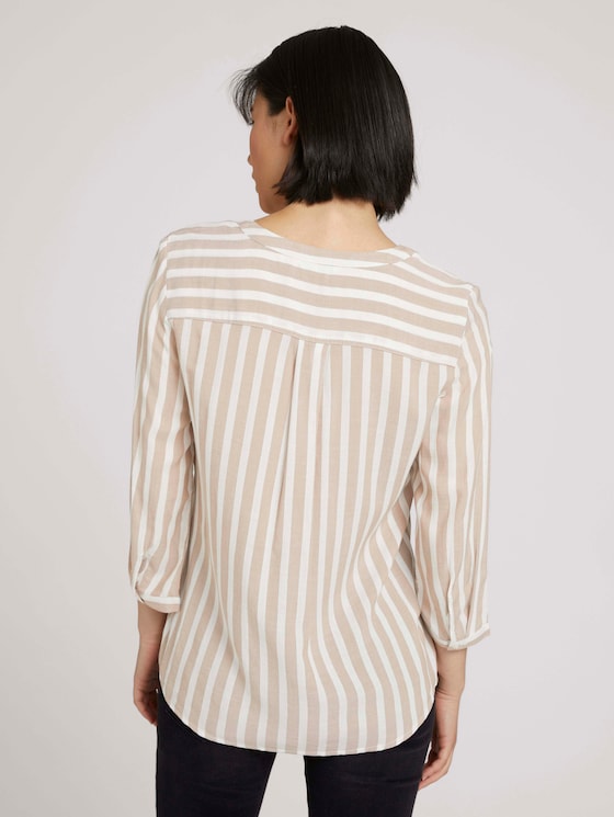 Gestreifte Bluse mit Taschen - Frauen - beige offwhite stripe Gestreifte Bluse mit Taschen - Frauen - beige offwhite stripe - 2 - TOM TAILOR