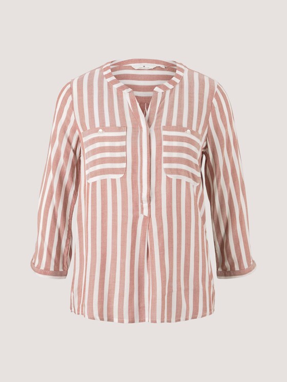 Gestreifte Bluse mit Taschen - Frauen - maroon red offwhite stripe Gestreifte Bluse mit Taschen - Frauen - maroon red offwhite stripe - 7 - TOM TAILOR