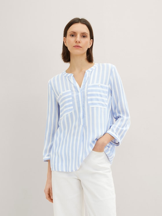 Striped blouse with pockets