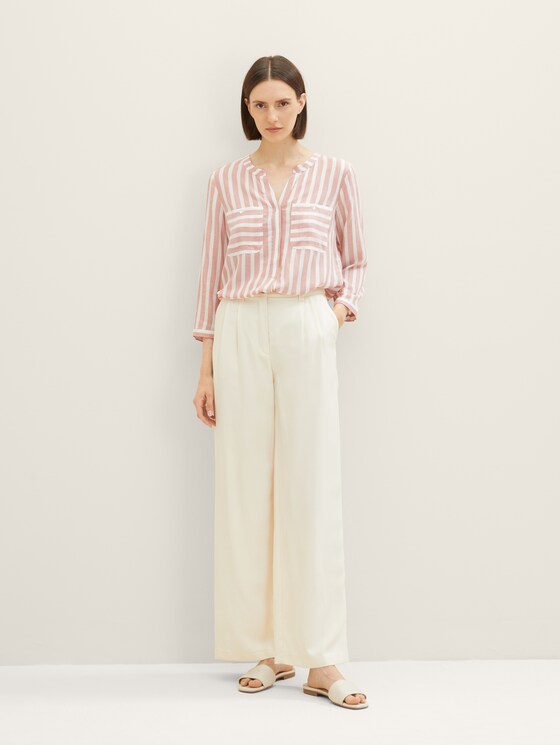 Gestreifte Bluse mit Taschen