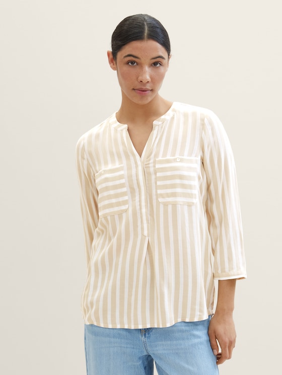 Striped blouse with pockets