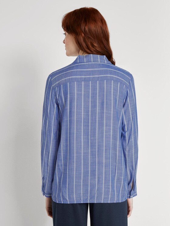 Gestreifte Bluse mit Kragen - Frauen - dark blue stripe vertical Gestreifte Bluse mit Kragen - Frauen - dark blue stripe vertical - 2 - TOM TAILOR