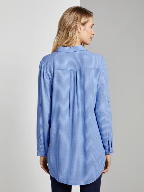Basic Longbluse - Frauen - blue white vertical stripe Basic Longbluse - Frauen - blue white vertical stripe - 2 - TOM TAILOR