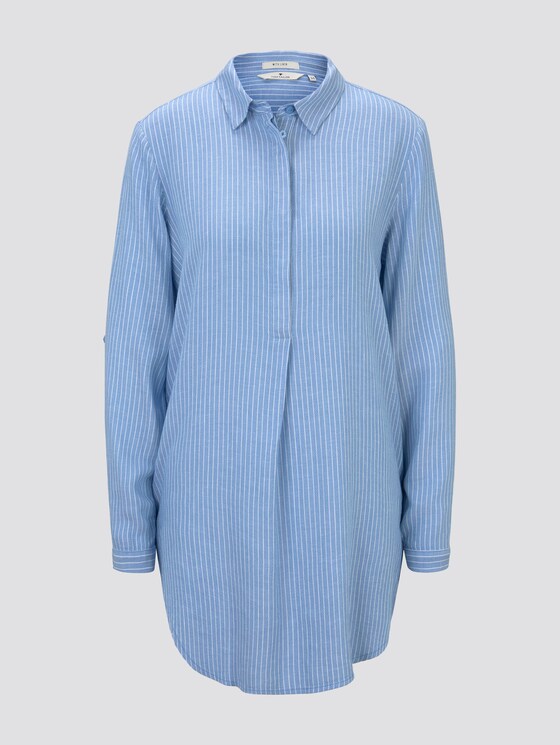 Basic Longbluse - Frauen - blue white vertical stripe Basic Longbluse - Frauen - blue white vertical stripe - 7 - TOM TAILOR