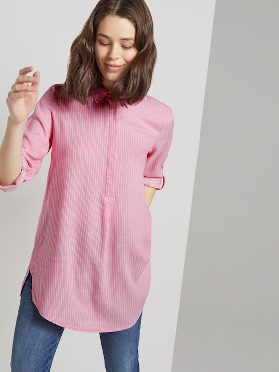 Lange blouse - Vrouwen - pink white thin stripe Lange blouse - Vrouwen - pink white thin stripe - 5 - TOM TAILOR