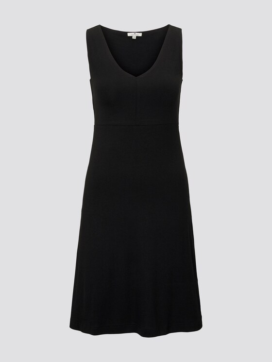 Gemustertes Kleid mit V-Ausschnitt - Frauen - deep black Gemustertes Kleid mit V-Ausschnitt - Frauen - deep black - 7 - TOM TAILOR
