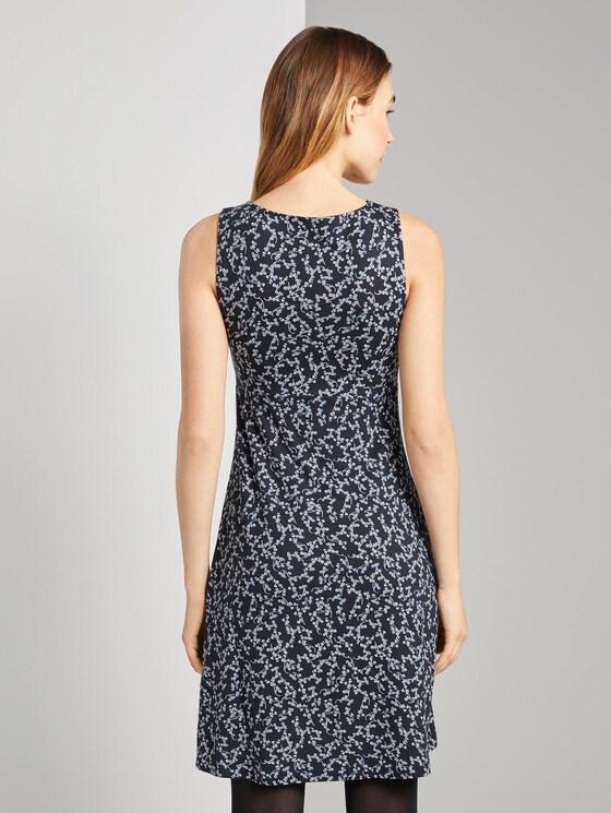 Gemustertes Kleid mit V-Ausschnitt - Frauen - navy flowery design Gemustertes Kleid mit V-Ausschnitt - Frauen - navy flowery design - 2 - TOM TAILOR