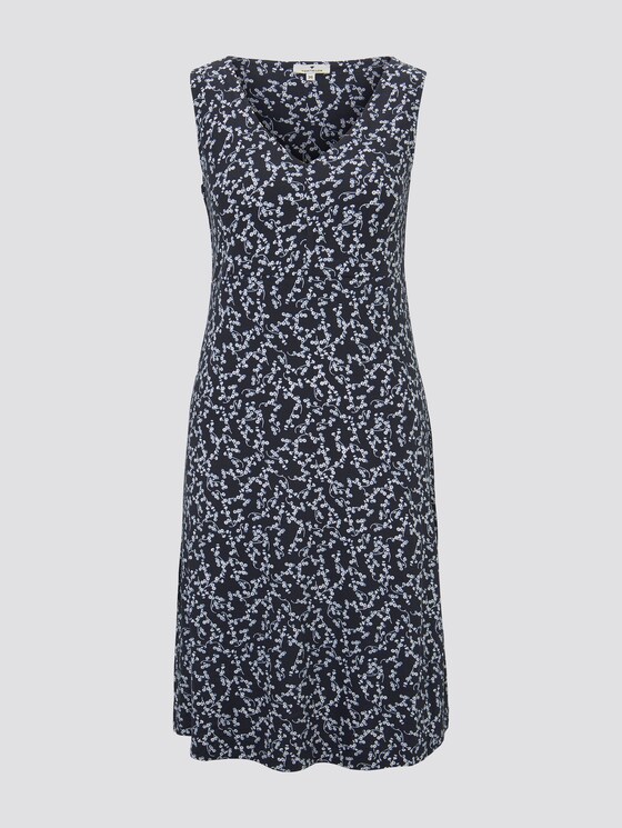 Gemustertes Kleid mit V-Ausschnitt - Frauen - navy flowery design Gemustertes Kleid mit V-Ausschnitt - Frauen - navy flowery design - 7 - TOM TAILOR