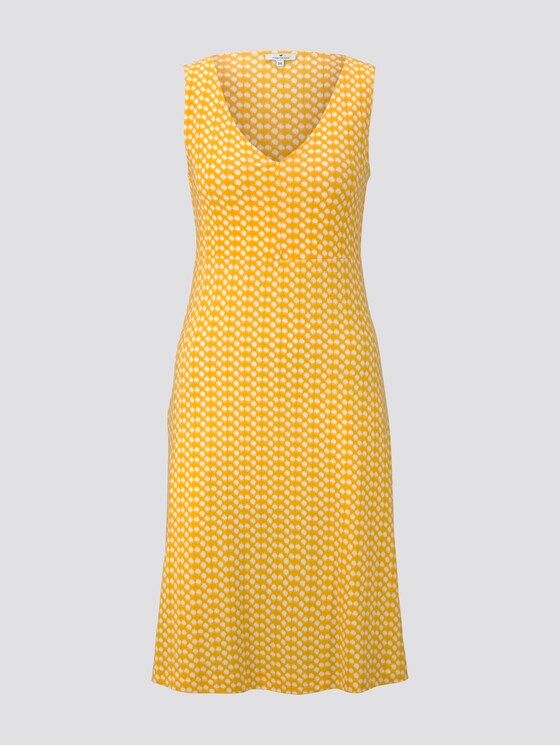 Gemustertes Kleid mit V-Ausschnitt - Frauen - yellow dot design Gemustertes Kleid mit V-Ausschnitt - Frauen - yellow dot design - 7 - TOM TAILOR