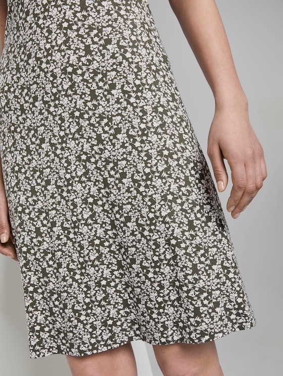 Gemustertes Kleid mit V-Ausschnitt - Frauen - khaki offwhite floral design Gemustertes Kleid mit V-Ausschnitt - Frauen - khaki offwhite floral design - 10 - TOM TAILOR