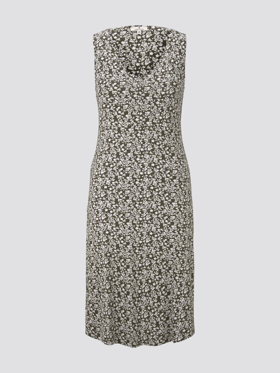 Gemustertes Kleid mit V-Ausschnitt - Frauen - khaki offwhite floral design Gemustertes Kleid mit V-Ausschnitt - Frauen - khaki offwhite floral design - 7 - TOM TAILOR