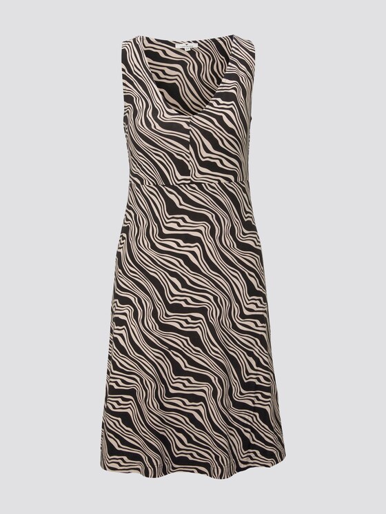 Gemustertes Kleid mit V-Ausschnitt - Frauen - black wavy design Gemustertes Kleid mit V-Ausschnitt - Frauen - black wavy design - 7 - TOM TAILOR