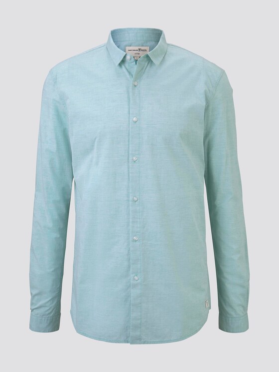 Mélange shirt - Men - spearmint green Mélange shirt - Men - spearmint green - 7 - TOM TAILOR Denim